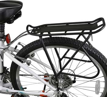 Bike rack on the back side of a bike