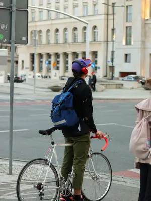 cycling with a backpack,